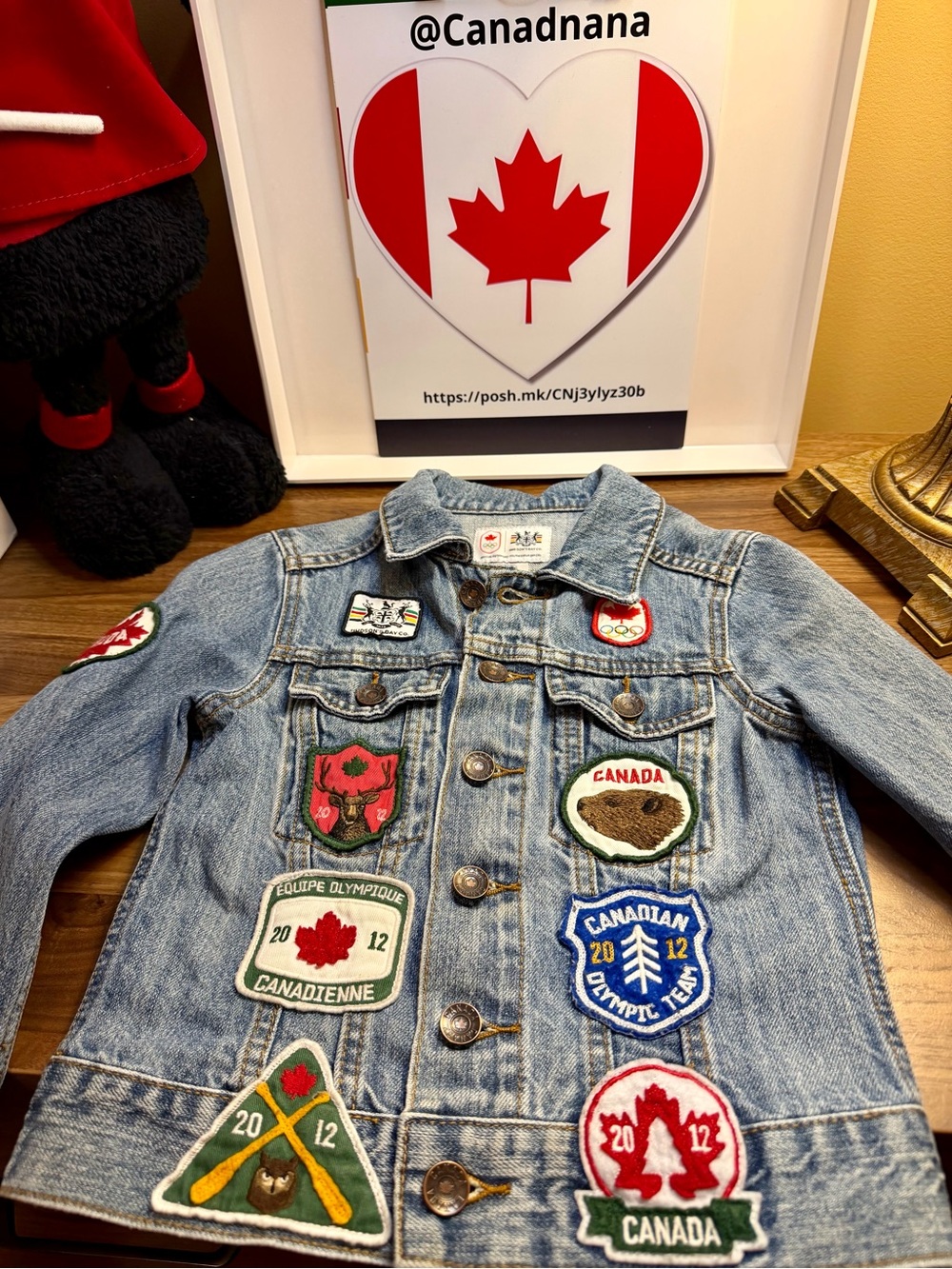 Hudson's Bay Company 2012 Team Canada Olympic Jean Jacket with Patches 7/8 Girls